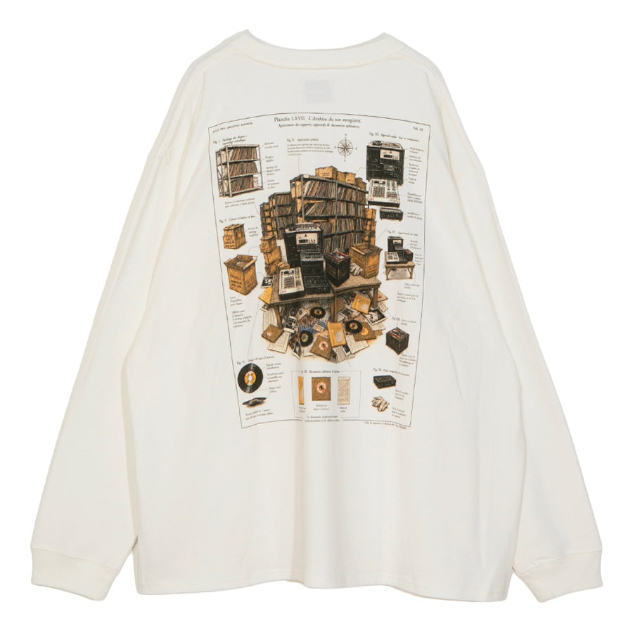 APPLEBUM THE SCIENCE OF THE BREAKS L/S T-SHIRT ナチュラル 背面 平置き EA2621110
