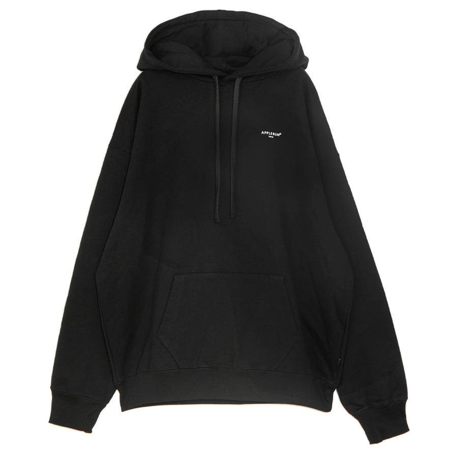 APPLEBUM TOKYO HOODIE プルオーバーパーカー ブラック 正面 平置き 2620408