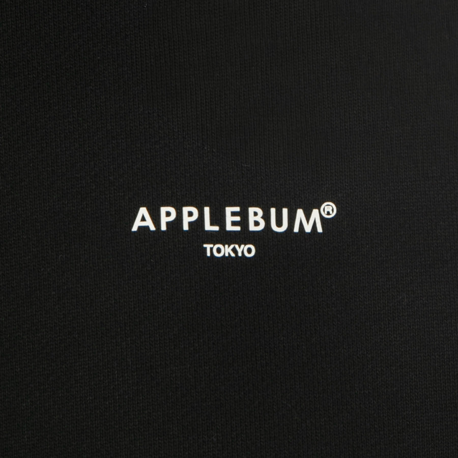 APPLEBUM TOKYO HOODIE プルオーバーパーカー ブラック 左胸ワンポイントロゴプリント 2620408