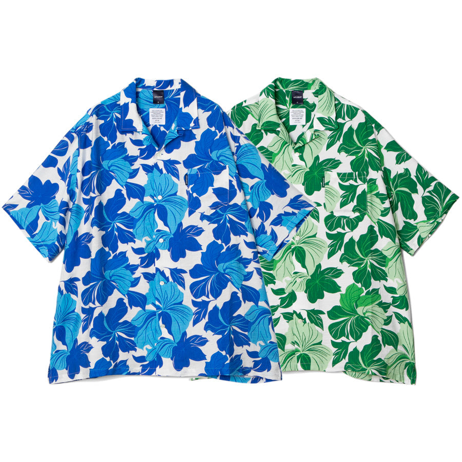 APPLEBUM Tropical Aloha オーバーサイズ アロハシャツ ブルー グリーン 2カラー展開