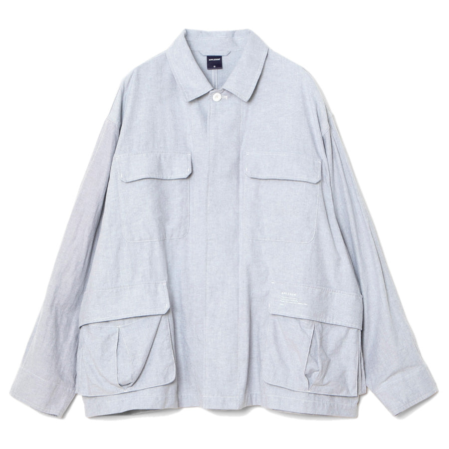 APPLEBUM ジャケット グレー オックスフォード 正面
