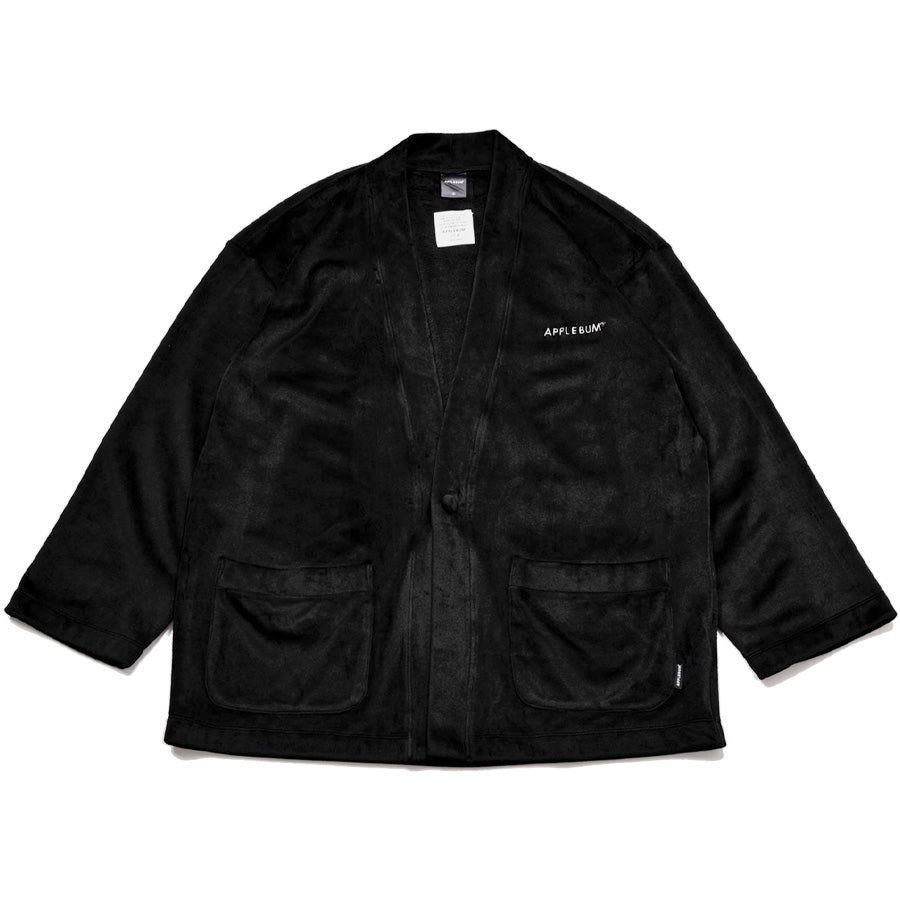 APPLEBUM ベロアカーディガン ブラック 正面
