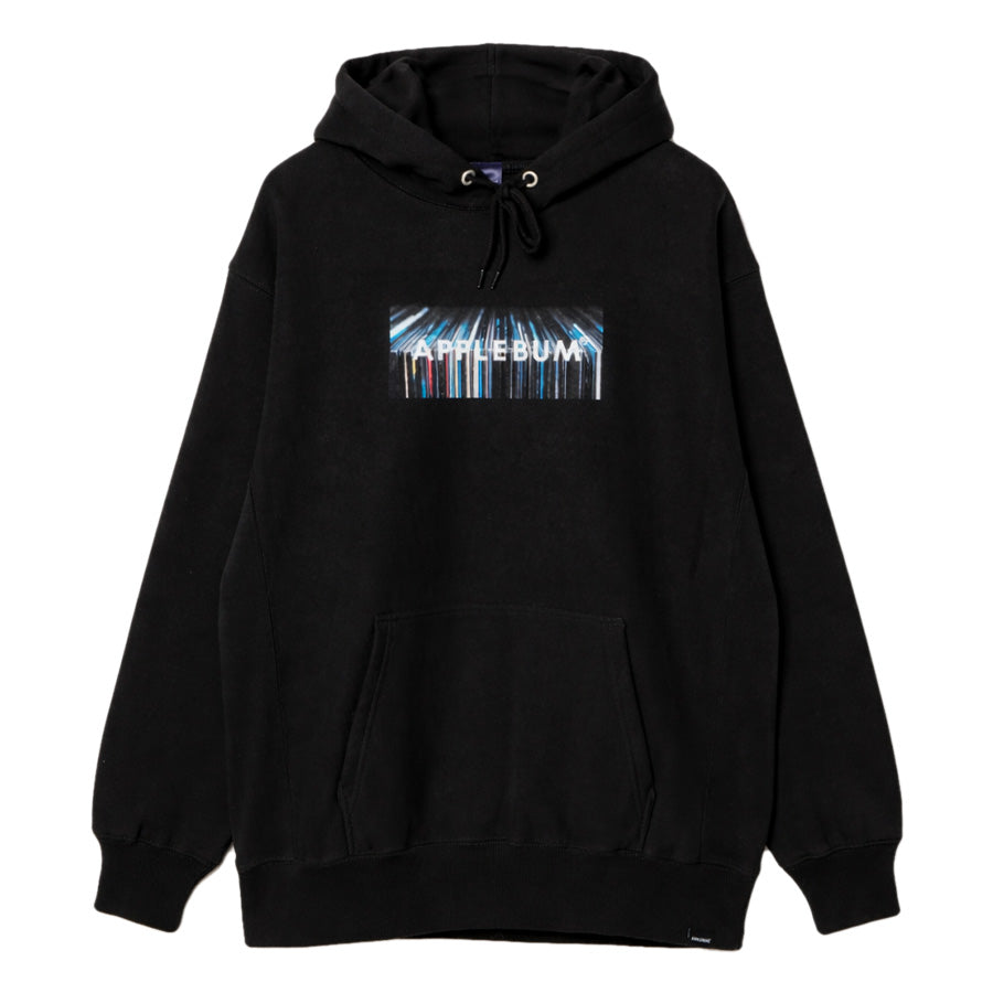 APPLEBUM Vinyl Box Logo Sweat Parka 12oz ブラック 正面