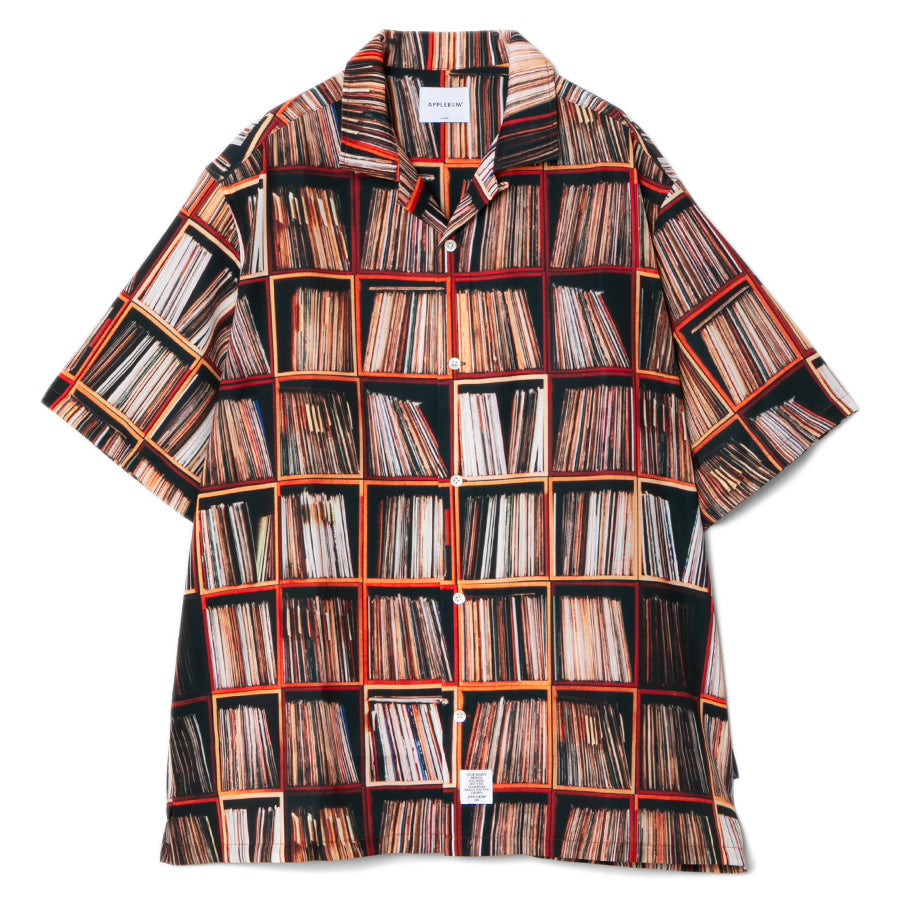 APPLEBUM Vinyl Shelf Aloha Shirt レコード棚総柄 アロハシャツ 正面
