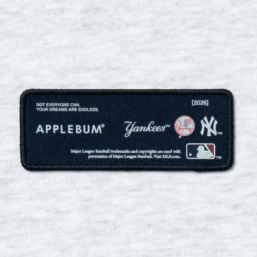 APPLEBUM YANKEES GIRL CREW SWEAT クルースウェット アッシュ フロント裾ワッペン刺繍詳細 ML2620405Y