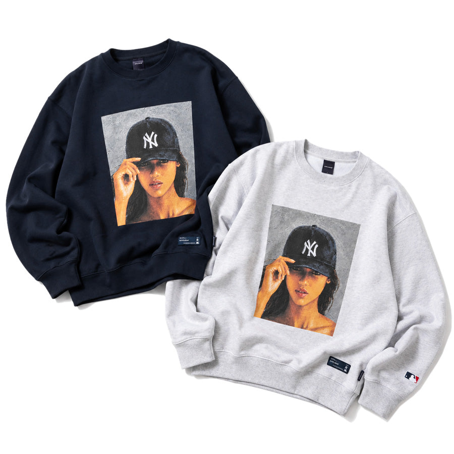 APPLEBUM YANKEES GIRL CREW SWEAT クルースウェット アッシュ ネイビー 2カラー ML2620405Y