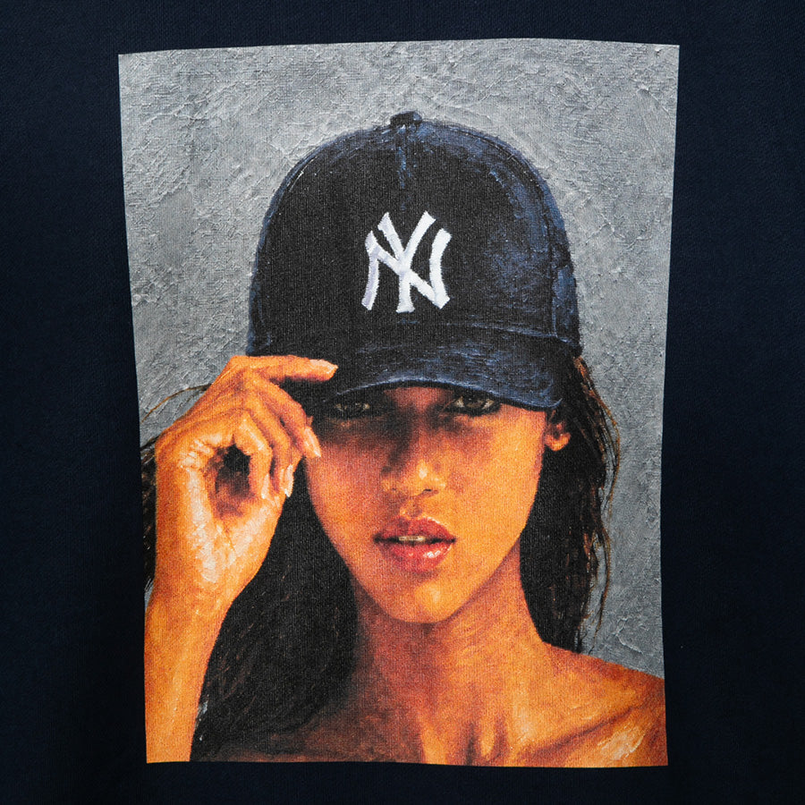 APPLEBUM YANKEES GIRL CREW SWEAT クルースウェット ネイビー フロントグラフィック詳細 ML2620405Y
