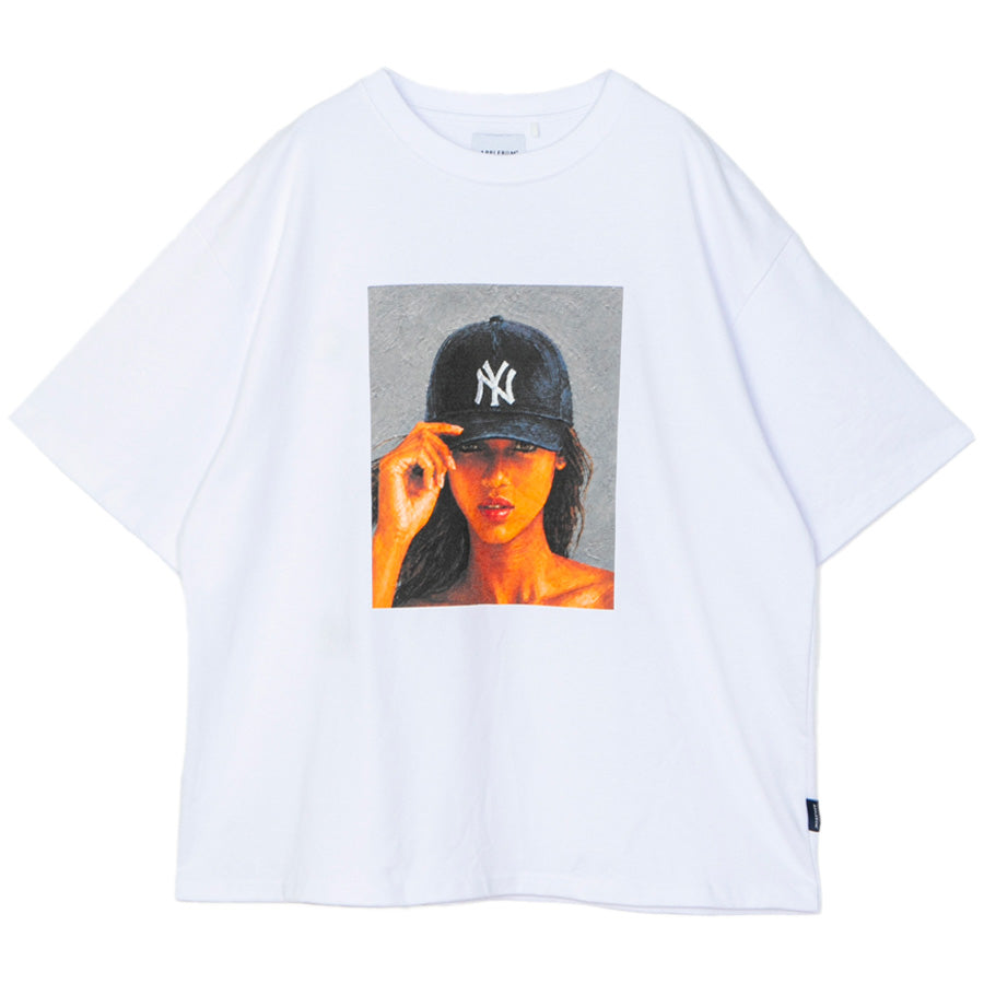 APPLEBUM（アップルバム）YANKEES GIRL T-SHIRT ホワイト 平置き正面 ML2621109Y