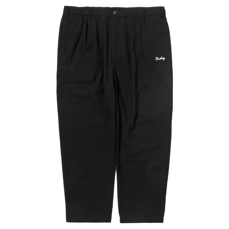 430 チノパンツ ブラック ワイドテーパード 正面
