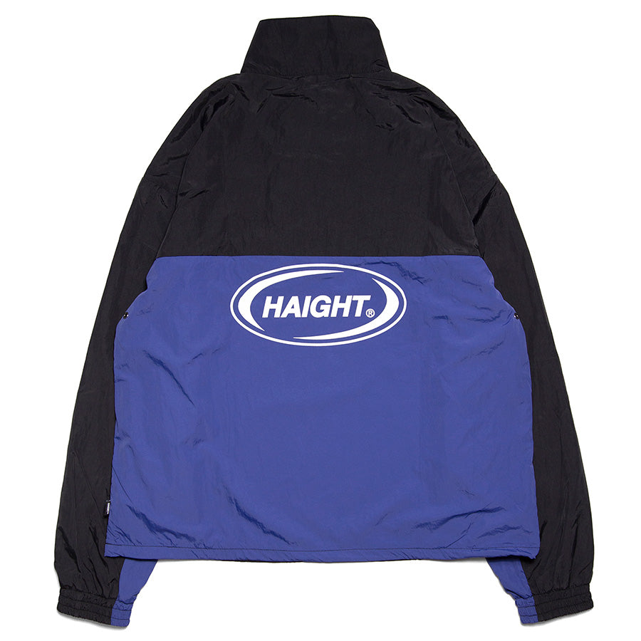 HAIGHT ATHLETIC PULLOVER JACKET トラックジャケット ブラック 背面 平置き HTAW-262003