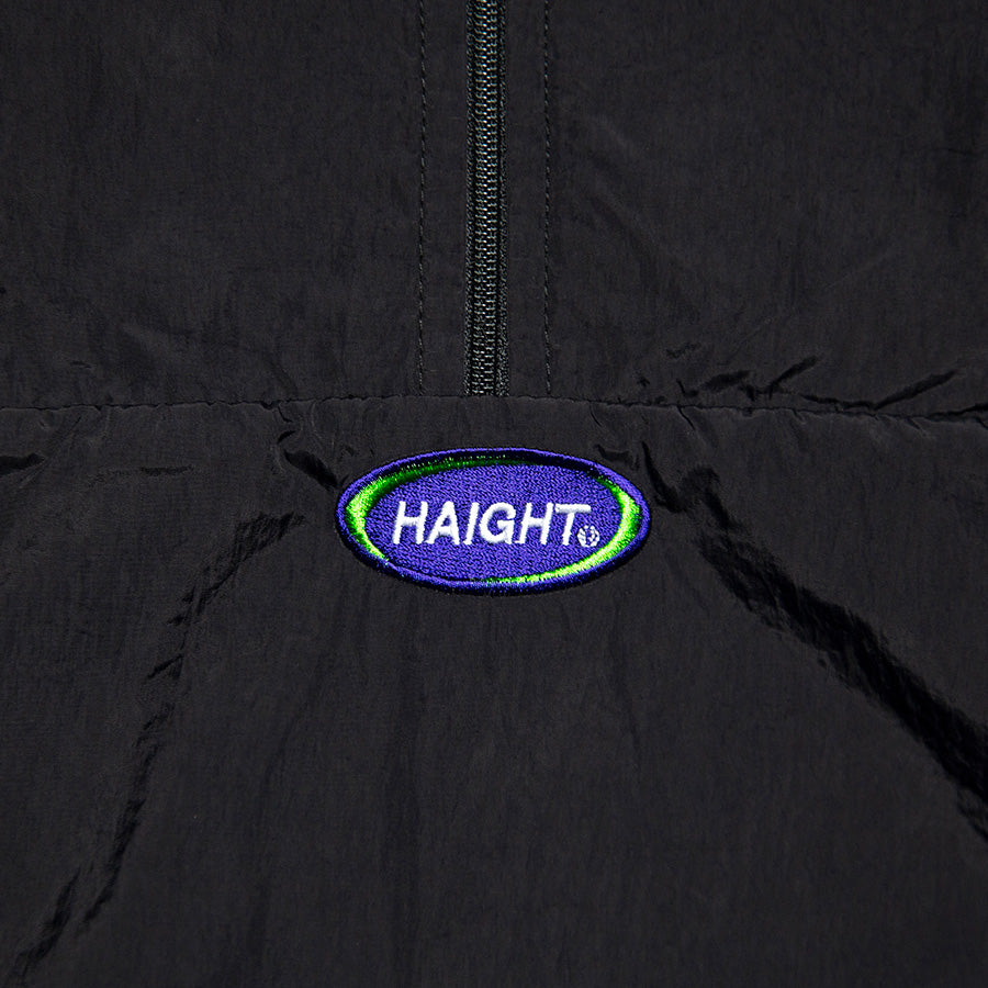 HAIGHT ATHLETIC PULLOVER JACKET トラックジャケット ブラック ロゴワッペン詳細 HTAW-262003