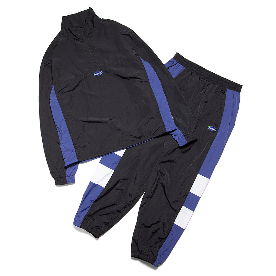 HAIGHT ATHLETIC PULLOVER JACKET トラックジャケット ブラック セットアップ 平置き HTAW-262003