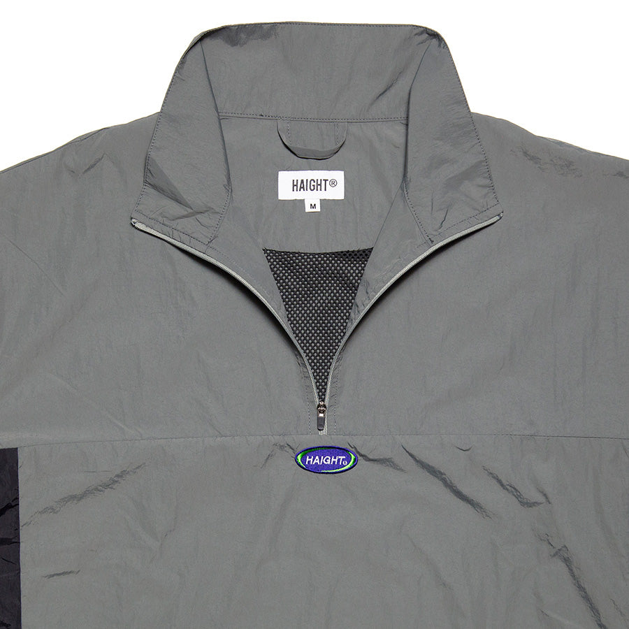 HAIGHT ATHLETIC PULLOVER JACKET トラックジャケット グレー フロントジップ ロゴワッペン HTAW-262003