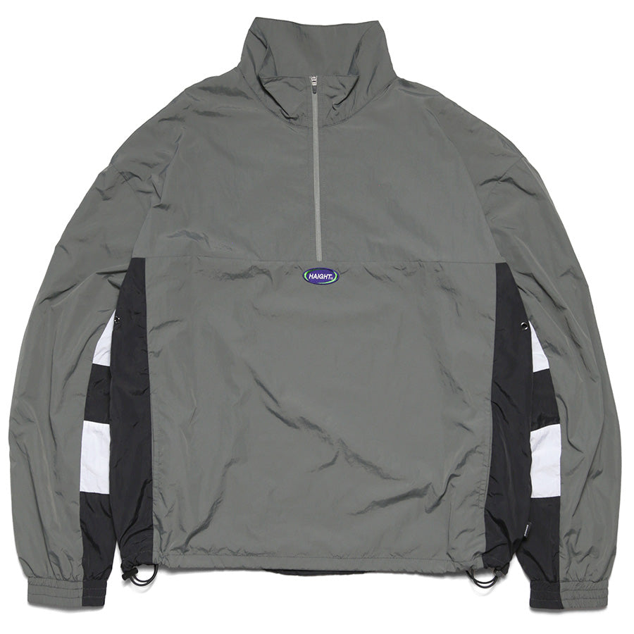 HAIGHT ATHLETIC PULLOVER JACKET トラックジャケット グレー 正面 平置き HTAW-262003