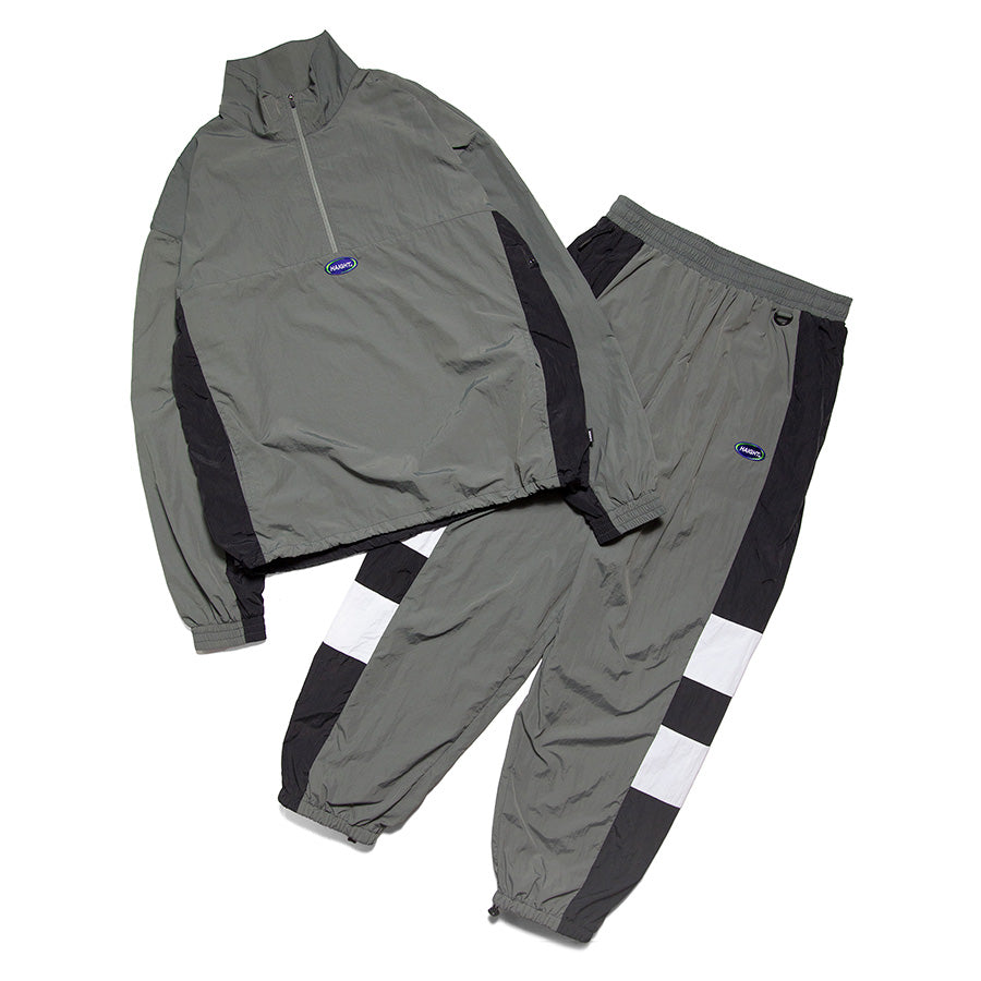 HAIGHT ATHLETIC PULLOVER JACKET トラックジャケット グレー セットアップ 平置き HTAW-262003