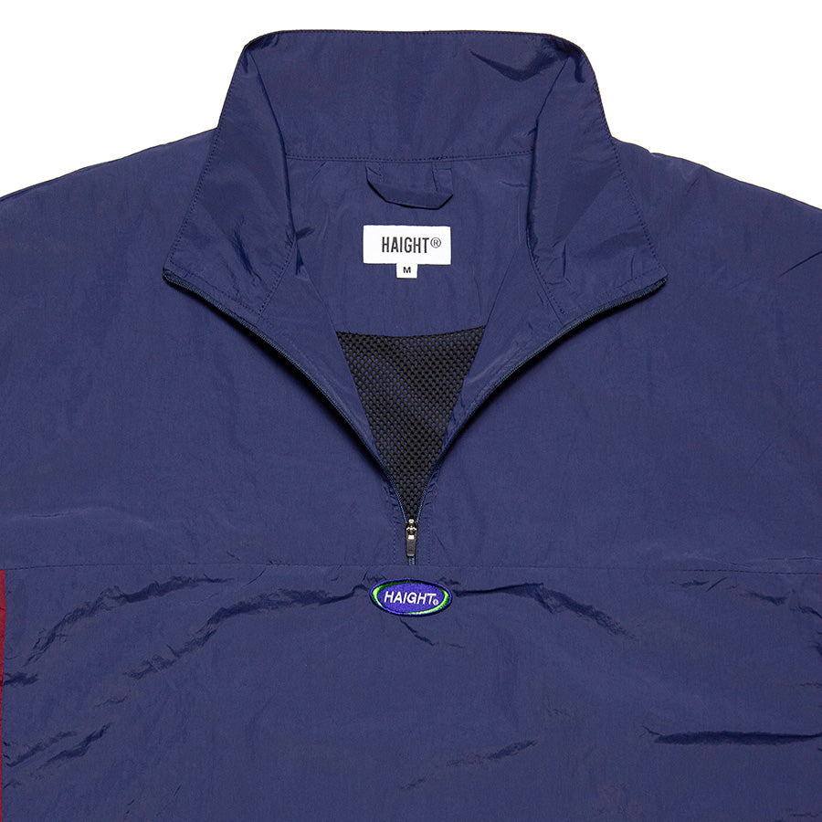 HAIGHT ATHLETIC PULLOVER JACKET トラックジャケット ネイビー フロントジップ ロゴワッペン HTAW-262003