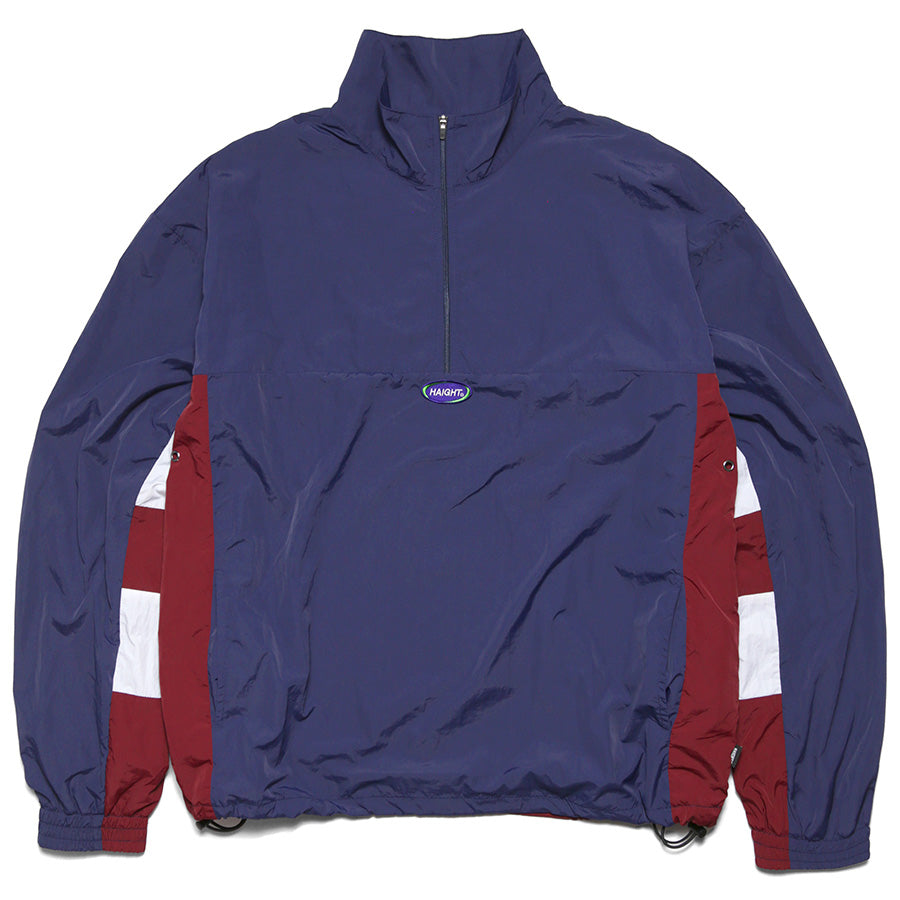 HAIGHT ATHLETIC PULLOVER JACKET トラックジャケット ネイビー 正面 平置き HTAW-262003