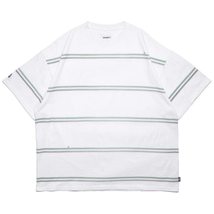 HAIGHT BAKIBAKI ボーダーTシャツ ホワイト 正面平置き