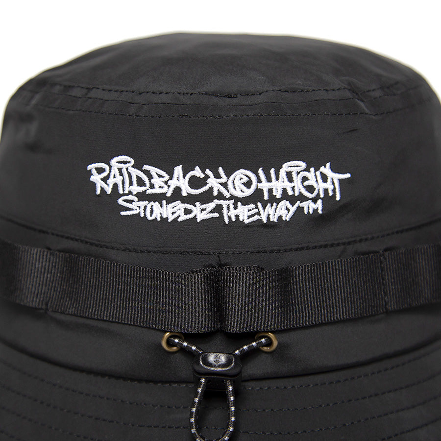HAIGHT RAIDBACK JUNGLE HAT ft.CASPER ブラック アジャスターディテール
