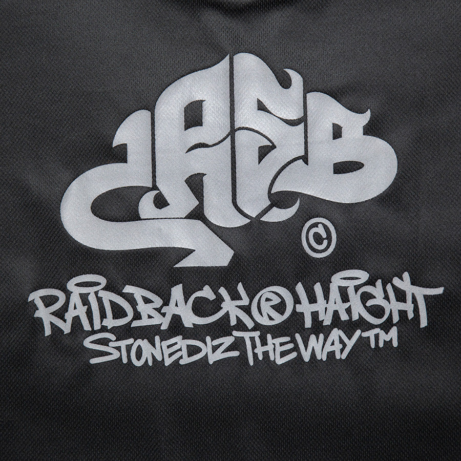 HAIGHT RAIDBACK CRSB DRY Tee ブラック バックプリントディテール