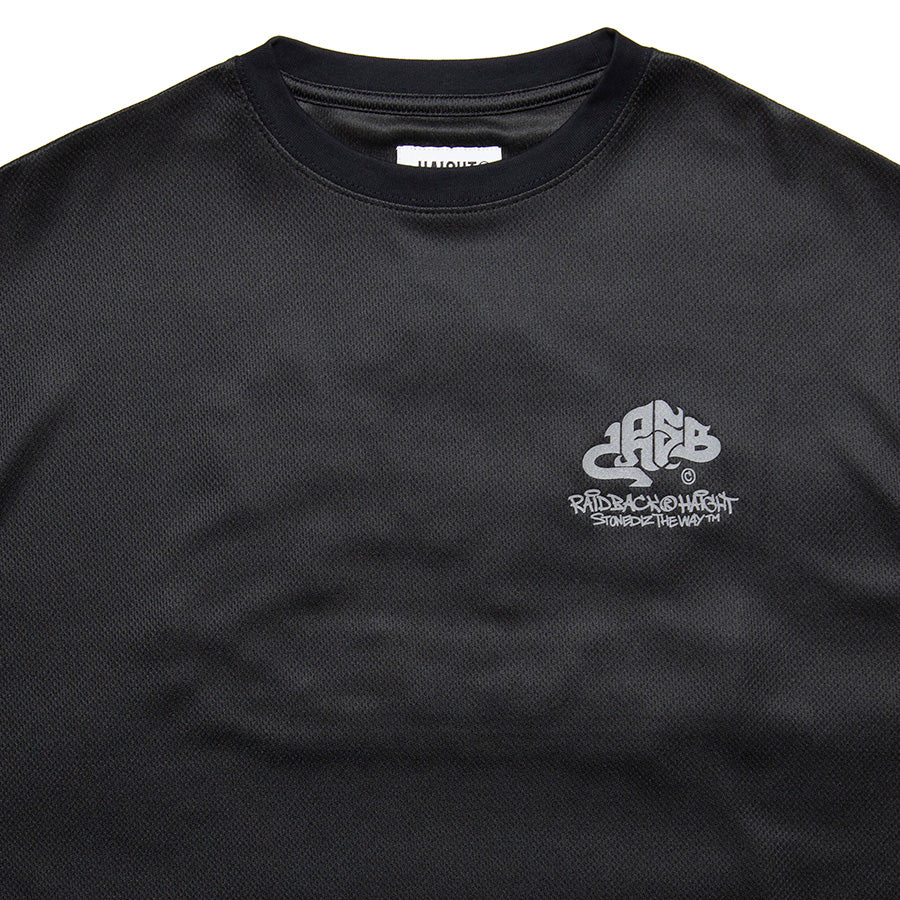 HAIGHT RAIDBACK CRSB DRY Tee ブラック 上部ディテール