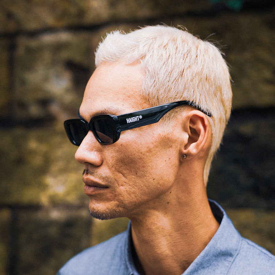 HAIGHT BLOCK FRAME SUNGLASSES サングラス ブラック モデル着用 HTAW-267008