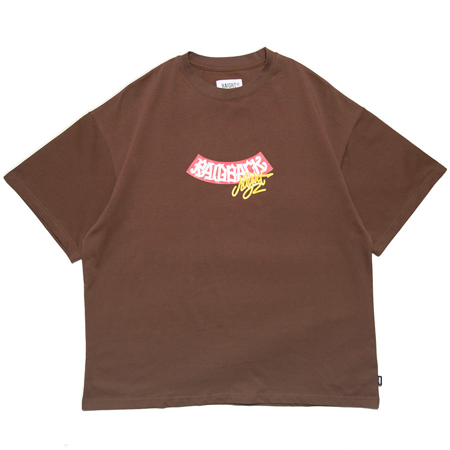 HAIGHT RAIDBACK ARCH LOGO ブラウン Tシャツ 正面デザイン