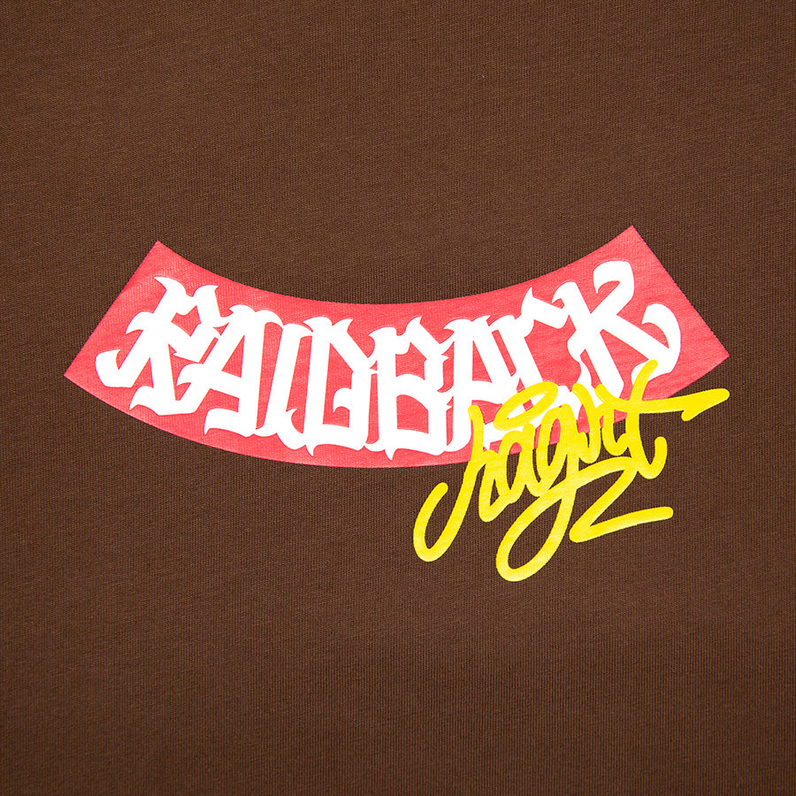 HAIGHT RAIDBACK ARCH LOGO ブラウン ロゴプリントディテール