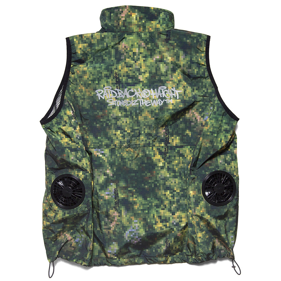 HAIGHT RAIDBACK FAN VEST カモ 背面デザイン