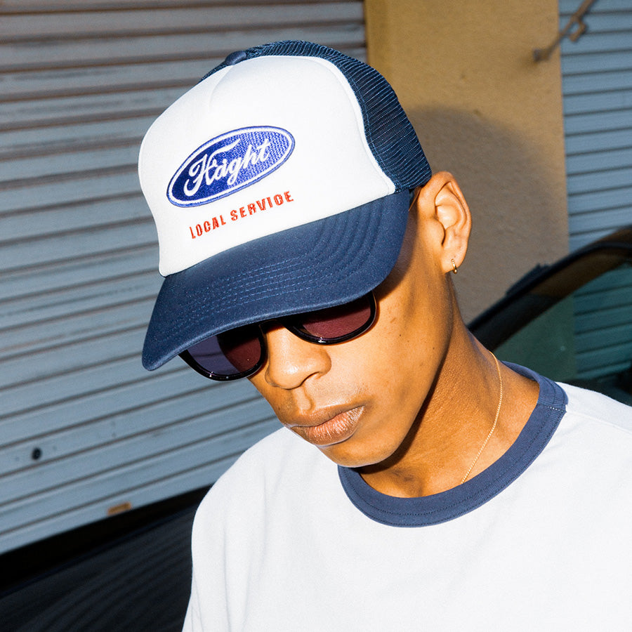 HAIGHT メッシュキャップ ネイビー モデル着用