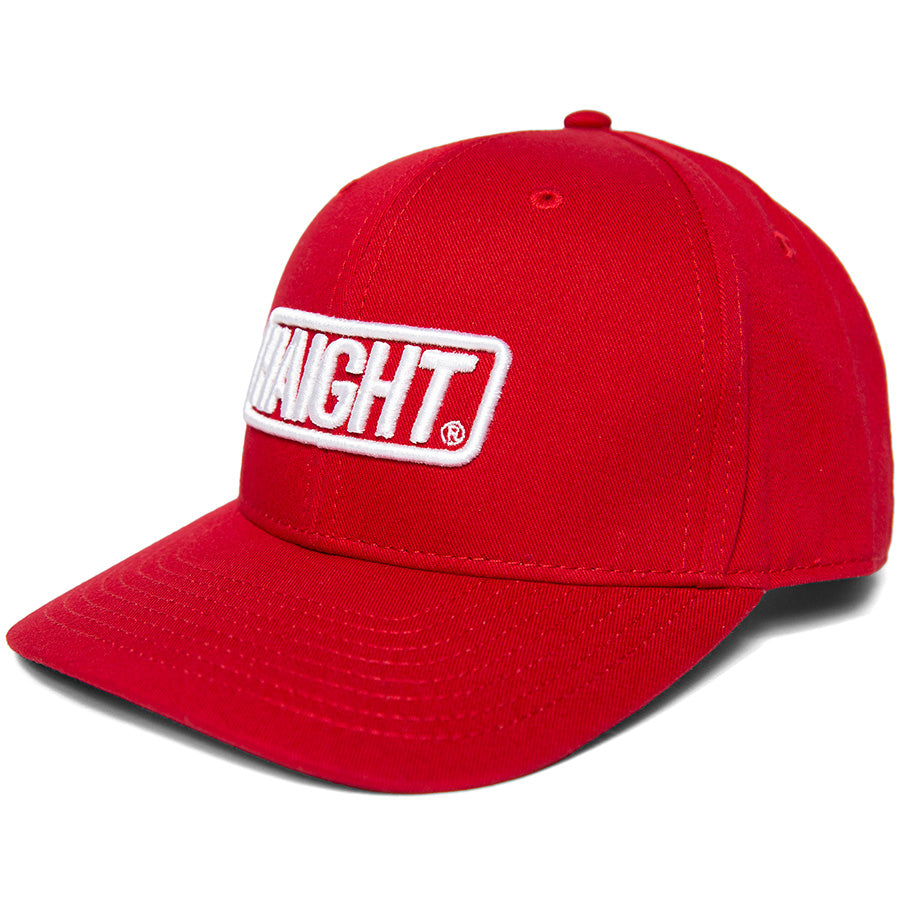 HAIGHT キャップ レッド ボックスロゴ 左斜め