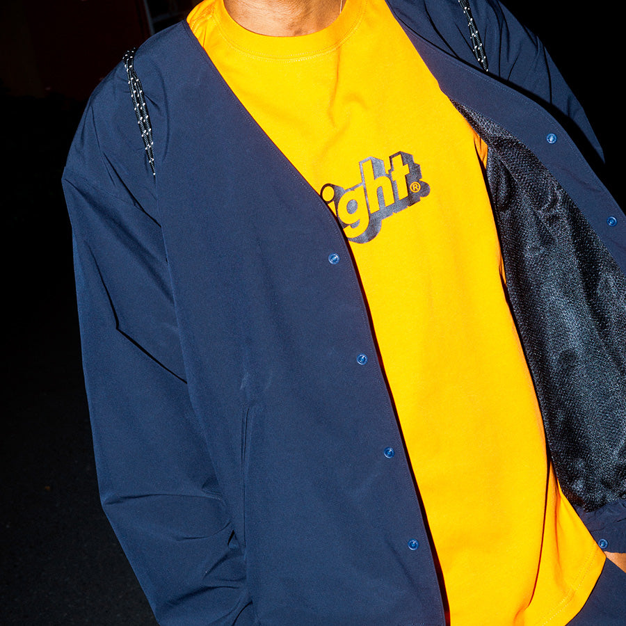 HAIGHT カーディガン ネイビー モデル着用 側面