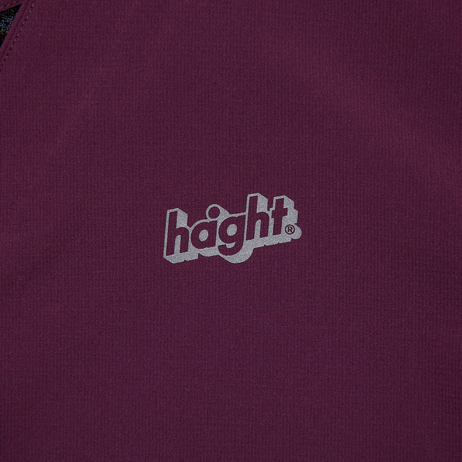 HAIGHT カーディガン ロゴプリント バーガンディー