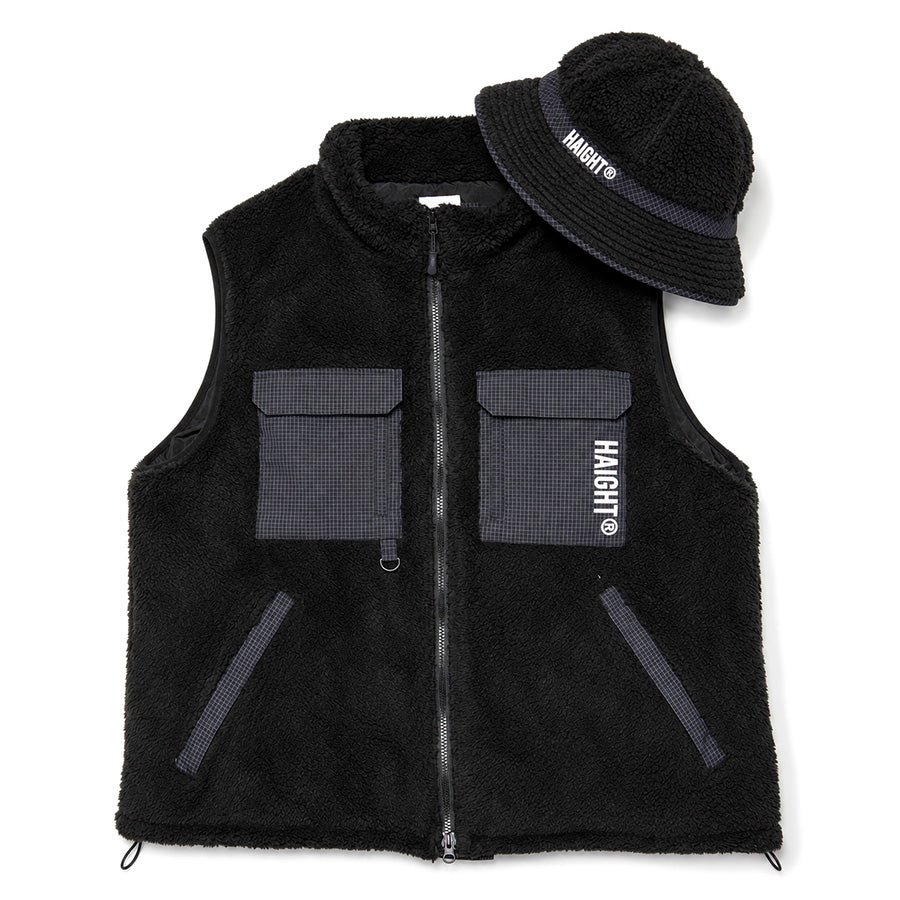 HAIGHT CORAL FLEECE BALL HAT ハット ブラック セットアップ 平置き HTAW-266004