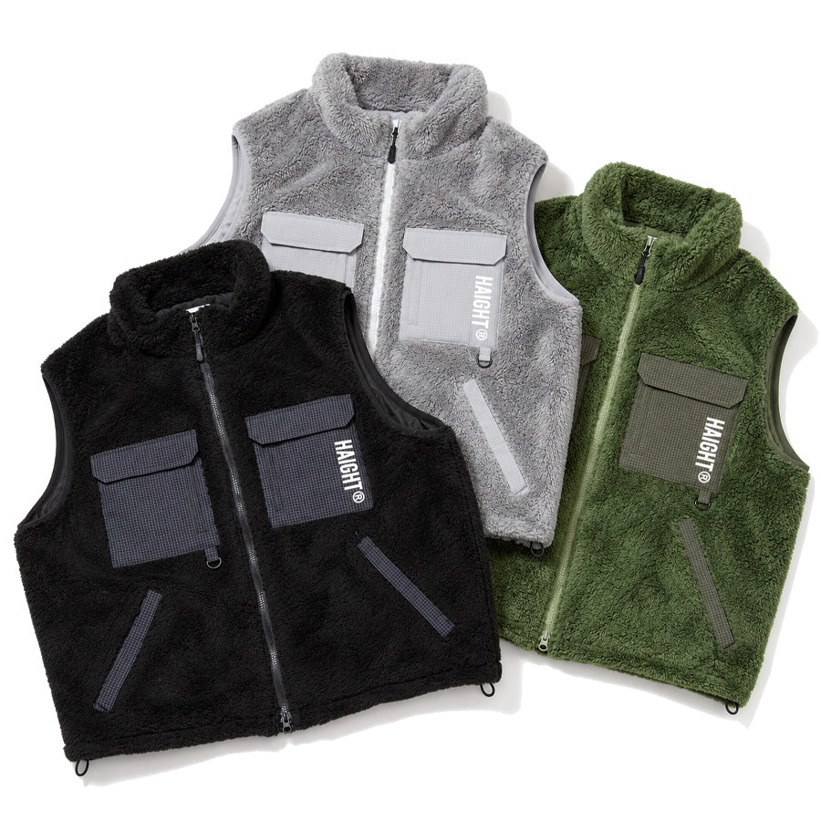 HAIGHT CORAL FLEECE VEST フリースベスト ブラック グレー オリーブ 3カラー HTAW-262007