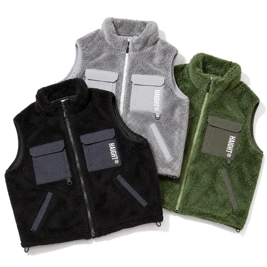 HAIGHT CORAL FLEECE VEST フリースベスト ブラック グレー オリーブ 3カラー HTAW-262007