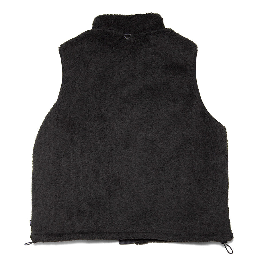 HAIGHT CORAL FLEECE VEST フリースベスト ブラック 背面 平置き HTAW-262007