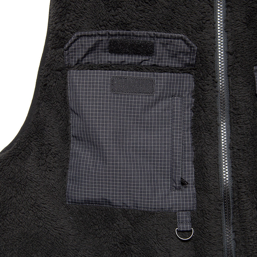 HAIGHT CORAL FLEECE VEST フリースベスト ブラック フラップ付き胸ポケット Dカン HTAW-262007