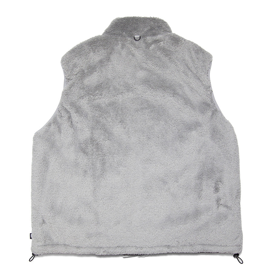 HAIGHT CORAL FLEECE VEST フリースベスト グレー 背面 平置き HTAW-262007