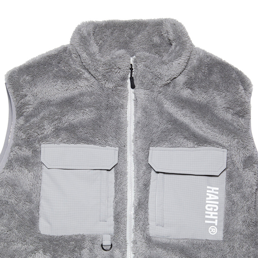 HAIGHT CORAL FLEECE VEST フリースベスト グレー フロント上部 HTAW-262007