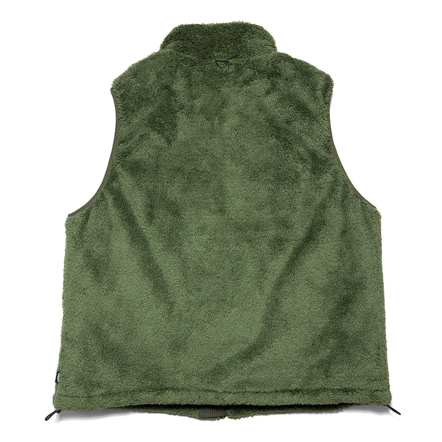 HAIGHT CORAL FLEECE VEST フリースベスト オリーブ 背面 平置き HTAW-262007