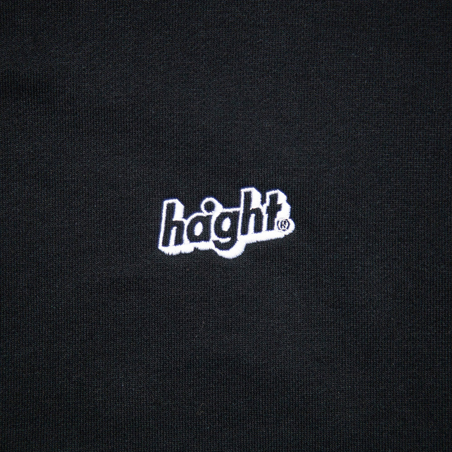 HAIGHT CORE LOGO SWEAT HOODIE スウェットパーカー ブラック ワンポイントロゴ刺繍 HTAW-263004