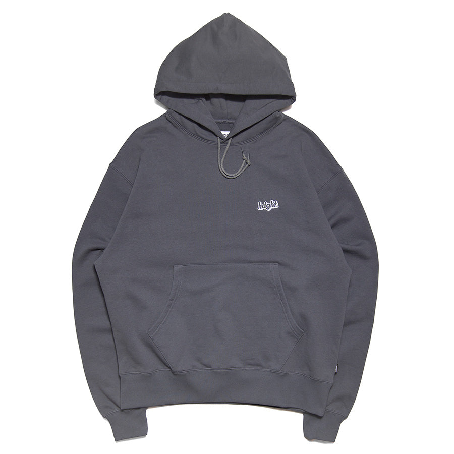 HAIGHT CORE LOGO SWEAT HOODIE スウェットパーカー チャコール 正面 平置き HTAW-263004