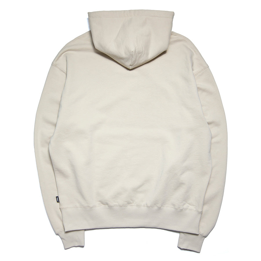 HAIGHT CORE LOGO SWEAT HOODIE スウェットパーカー ナチュラル 背面 平置き HTAW-263004