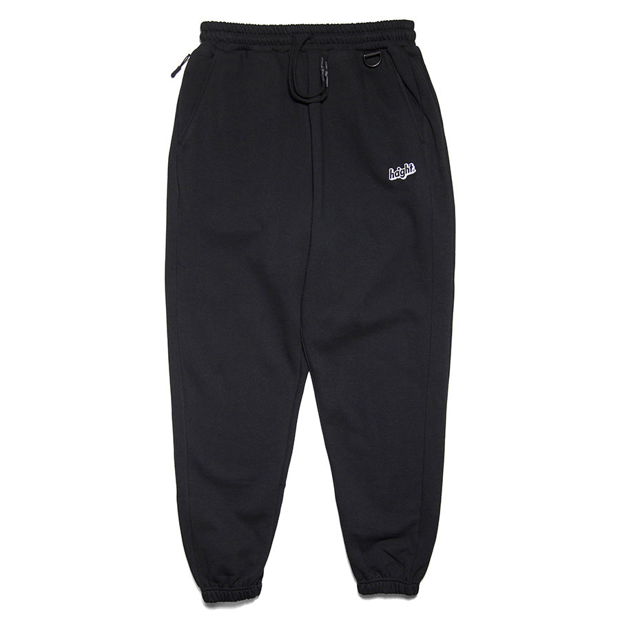 HAIGHT CORE LOGO SWEAT PANTS スウェットパンツ ブラック 正面 平置き HTAW-265007