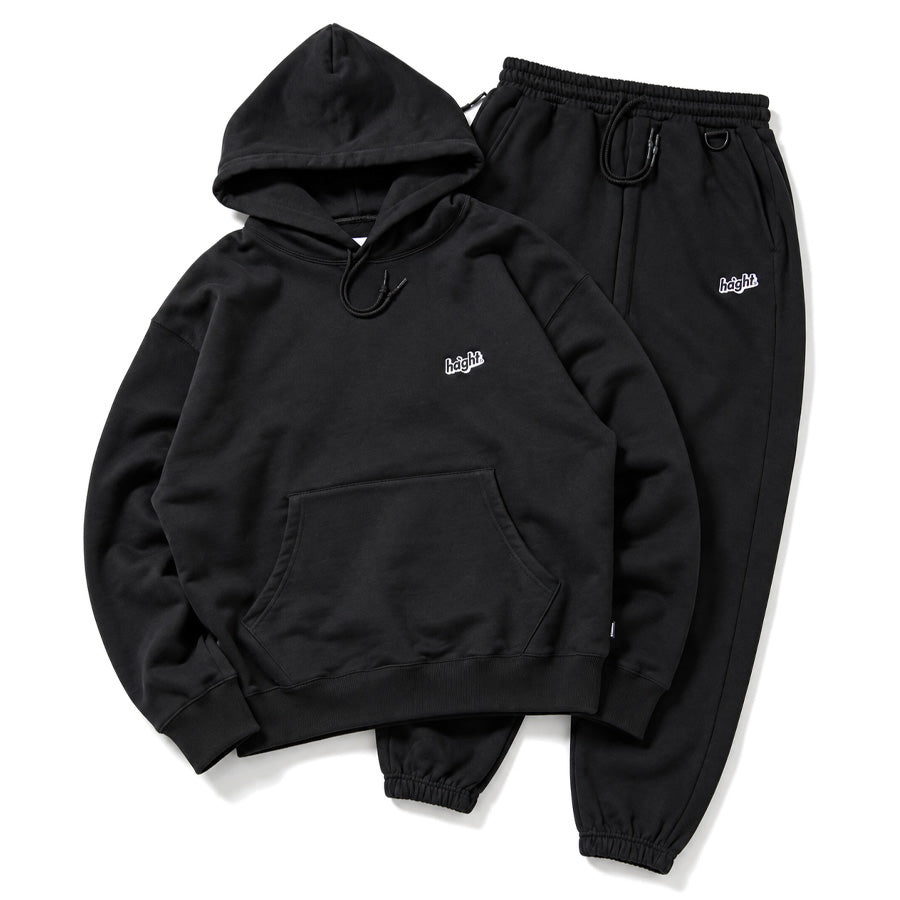 HAIGHT CORE LOGO SWEAT PANTS スウェットパンツ ブラック セットアップ 平置き HTAW-265007