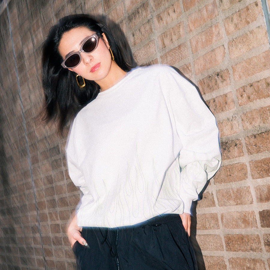 hyde着系エイチナオト　ラメクロス長袖カットソーシバーライズダメージタンクif hyde着系エイチナオト ラメクロス長袖カットソーシバーライズ