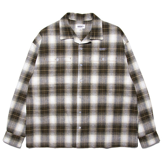 HAIGHT ( ヘイト ) OMBRE CHECK OPEN COLLAR SHIRT オンブレチェック オープンカラーシャツ