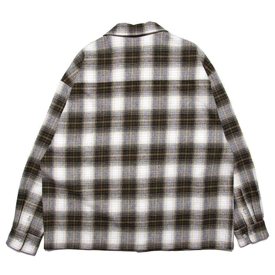 HAIGHT ( ヘイト ) OMBRE CHECK OPEN COLLAR SHIRT オンブレチェック