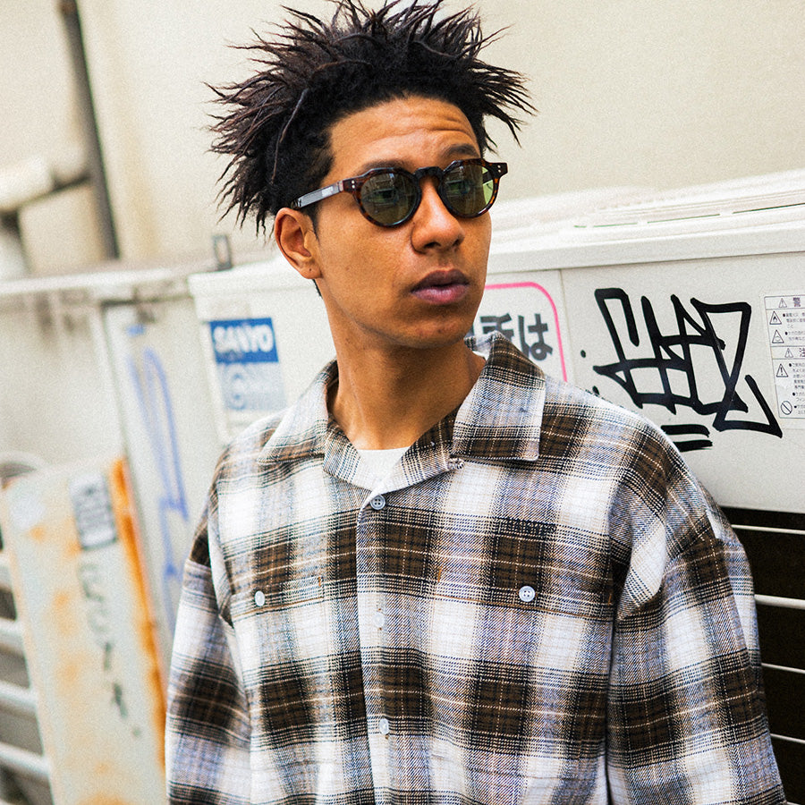 HAIGHT ( ヘイト ) OMBRE CHECK OPEN COLLAR SHIRT オンブレチェック オープンカラーシャツ